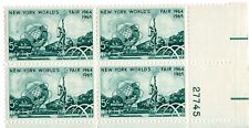 Us Stamp Scott 1244, 5c, New York World's Fair 1964-1965, Placa de Bloco de 4, nunca usado, sem marca de charneira comprar usado  Enviando para Brazil