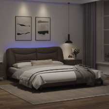 Modern Grey Faux Leather Super King Size Bed Frame With LED Lights Headboard for sale  Shipping to South Africa