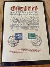 Germany zeppelin gedenkblatt for sale  ELGIN