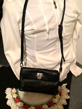 Bolsa tiracolo Calvin Klein couro preto com aba e trava, usado comprar usado  Enviando para Brazil