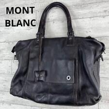 Bolsa tote/bolsa de negócios Montblanc couro preto A4 armazenamento com cadeado e chaves comprar usado  Enviando para Brazil