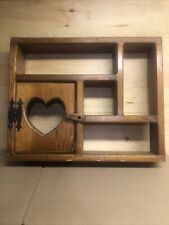 Vintage Wooden Knick Knack Display Wall Shelf Cut Out Heart Door for sale  Shipping to South Africa