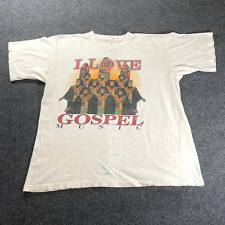 Camiseta Vintage I Love Música Gospel Grande Branca Manga Curta, usado comprar usado  Enviando para Brazil