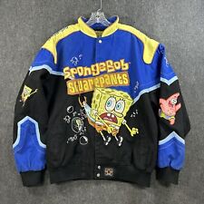 JH Design SpongeBob SquarePants Jacket Men’s Large Blue Embroidered Racing Adult, used for sale  Shipping to South Africa