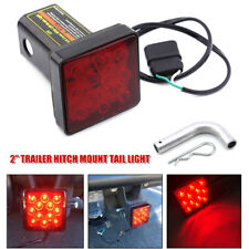 2" Trailer Hitch Mount Tail Light Brake Light Fog Lamp 12LED Tow Bar Lamp w/Pin comprar usado  Enviando para Brazil