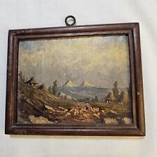 Usado, Pintura a óleo Oswaldo Moncayo EL ALTAR em miniatura emoldurada vulcão Twin Peaks 1945 comprar usado  Enviando para Brazil
