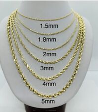 14K Diamond Cut Solid Gold Rope Chain / Collar Hombres / Mujeres 1.5mm-5mm Sz16 "-30" segunda mano  Embacar hacia Argentina