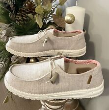 Hey Dude Women’s Wendy Chambray White Nut Lightweight Loafers Size 8 ~NEW~ for sale  Shipping to South Africa