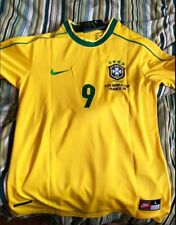 Used, Brazil World Cup 1998 Ronaldo #9 Soccer Football Vintage Jersey ALL SIZES for sale  Shipping to South Africa
