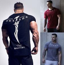 Men's Gym Muscle Bodybuilding Cotton Sport Fit Fitness Casual T-shirt Tee Tops for sale  Shipping to South Africa