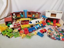 Vintage Fisher Price Little People Lot plus Accessories House Farm Camper Pig for sale  Shipping to South Africa