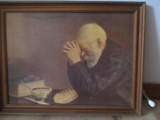 Grace Old Man Praying Picture Wood Frame Eric Enstrom Bovey MN 12" x 15" for sale  Shipping to South Africa