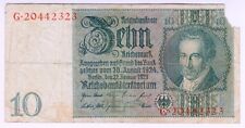 1929 Alemania 10 marcos daños billete del Reichsbank papel moneda billetes moneda segunda mano  Embacar hacia Argentina