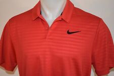 Camisa polo de golfe Nike Dri-Fit masculina grande poliéster S/S listrada vermelha comprar usado  Enviando para Brazil