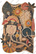 Usado, Tapetes de área indianos feitos à mão de lã 8 x 10 pés preto floral boho tapete tufado à mão comprar usado  Enviando para Brazil