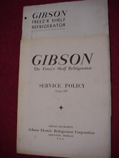 MANUALES DE SERVICIO DE REFRIGERADOR GIBSON ANTIGUOS 1938 DE COLECCIÓN DIÓXIDO DE AZUFRE segunda mano  Embacar hacia Mexico