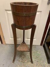 Used, VINTAGE RETRO 1960/70s Coopered jardinière & Brass Barrel Tall Plant Pot Stand for sale  BARROW-IN-FURNESS