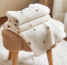 Manta tejida sofá tapiz recién nacido envoltura cuna cochecito manta, usado segunda mano  Embacar hacia Argentina