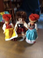 3 Vintage Dolls 2 With Stands 1 Without. 2 Are Same Doll Just Different Aprons, used for sale  Shipping to South Africa