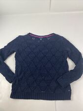Usado, Suéter de punto suelto de algodón azul marino Tommy Hilfiger para mujer talla pequeña segunda mano  Embacar hacia Argentina