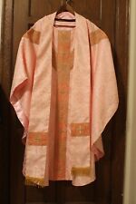Used, Embroidered Rose Pink Gothic Low Mass set · chasuble stole maniple burse veil for sale  Shipping to South Africa