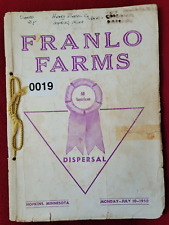 Livro: Franlo Farms Holstein Dispersal/ Hopkins MN/ 10 de julho de 1950/ comprar usado  Enviando para Brazil