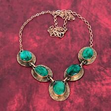 Used, Faceted Zambian Emerald Necklace Adjustable Necklace Copper Gemstone Jewelry for sale  Shipping to South Africa