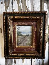 Antique Wood Frame MCM Handpainted Acrylic On Canvas Board Landscape Painting for sale  Shipping to South Africa