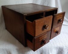 VTG/Antique 4-Drawer Wood Cabinet Tabletop Storage Organizer Card Catalog Design for sale  Newtown Square