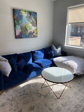 navy blue velvet couch for sale  Norman