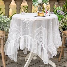Toalha de mesa de renda floral branca decoração cozinha mesa de jantar retangular armários capa comprar usado  Enviando para Brazil