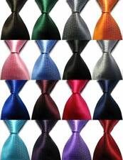 Nova gravata masculina clássica xadrez sólida de 19 cores tecido jacquard 100% seda comprar usado  Enviando para Brazil