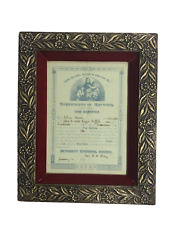 Antique framed certificate for sale  Collegeville