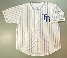 Camiseta de beisebol Tampa Bay Rays True Fan listra branca com botões tamanho XXL, usado comprar usado  Enviando para Brazil