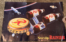 Póster vintage de cerveza Rainier Starship Rainier, parodia de Star Trek década de 1970 muy raro, usado segunda mano  Embacar hacia Argentina