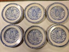 Pratos infantis antigos Charles Allerton Little Mae & Pets azul branco transferware comprar usado  Enviando para Brazil