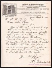 1883  Albert E Schreiber Corrugated Iron Doors  Chicago - RARE Letter Head Bill for sale  Shipping to South Africa