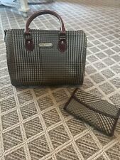 Polo Ralph Lauren Vintage Houndstooth Plaid Boston Bag Sachel w/ Wallet for sale  Shipping to South Africa