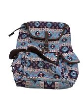 Mochila con bolsillos con estampados aztecas azul y marrón - bolso escolar, vacaciones, bolso segunda mano  Embacar hacia Mexico