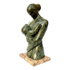 Escultura de piedra original modernista vintage de una mujer y un niño de Carter 1935 segunda mano  Embacar hacia Argentina