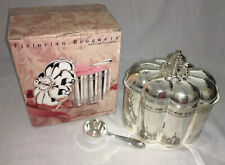Victorian Bouquets Silver Plated Bath Cannister w/ Scoop/Salts 1997 NIB, used for sale  Shipping to South Africa