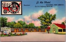 Cartão postal dos anos 1950 SOCORRO, Novo México "EL RIO MOTEL" Highway 60 - Tichnor Chrome comprar usado  Enviando para Brazil