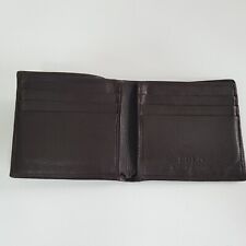 Carteira polo masculina Ralph Lauren couro bifold marrom escuro estilo slimline simples, usado comprar usado  Enviando para Brazil