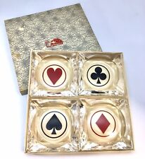 De colección 4 platos de tuercas de vidrio arco iris traje de juego de cartas juego de póquer caja original segunda mano  Embacar hacia Argentina