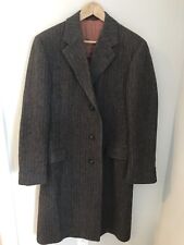 Trench coat longo vintage escocês piper lã tweed marrom espinha de peixe médio comprar usado  Enviando para Brazil