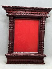 Used, FOLK ART CARVED WOOD WINDOW PICTURE FRAME TRAMP ART STYLE NEPALI Wall Hanging for sale  Shipping to South Africa