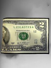 Billetera de cuero impreso billete de dos dólares Billetera De Piel Impresa con billete 2, usado segunda mano  Embacar hacia Argentina