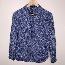 Usado, Camisa masculina GAP com botões tamanho pequeno relaxada/oversized azul floral manga longa comprar usado  Enviando para Brazil