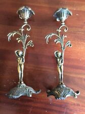 Brass figural candlesticks for sale  MALPAS