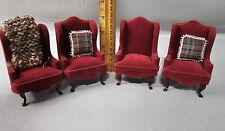Conjunto de 4 cadeiras de veludo vermelho para casa de bonecas com travesseiros comprar usado  Enviando para Brazil